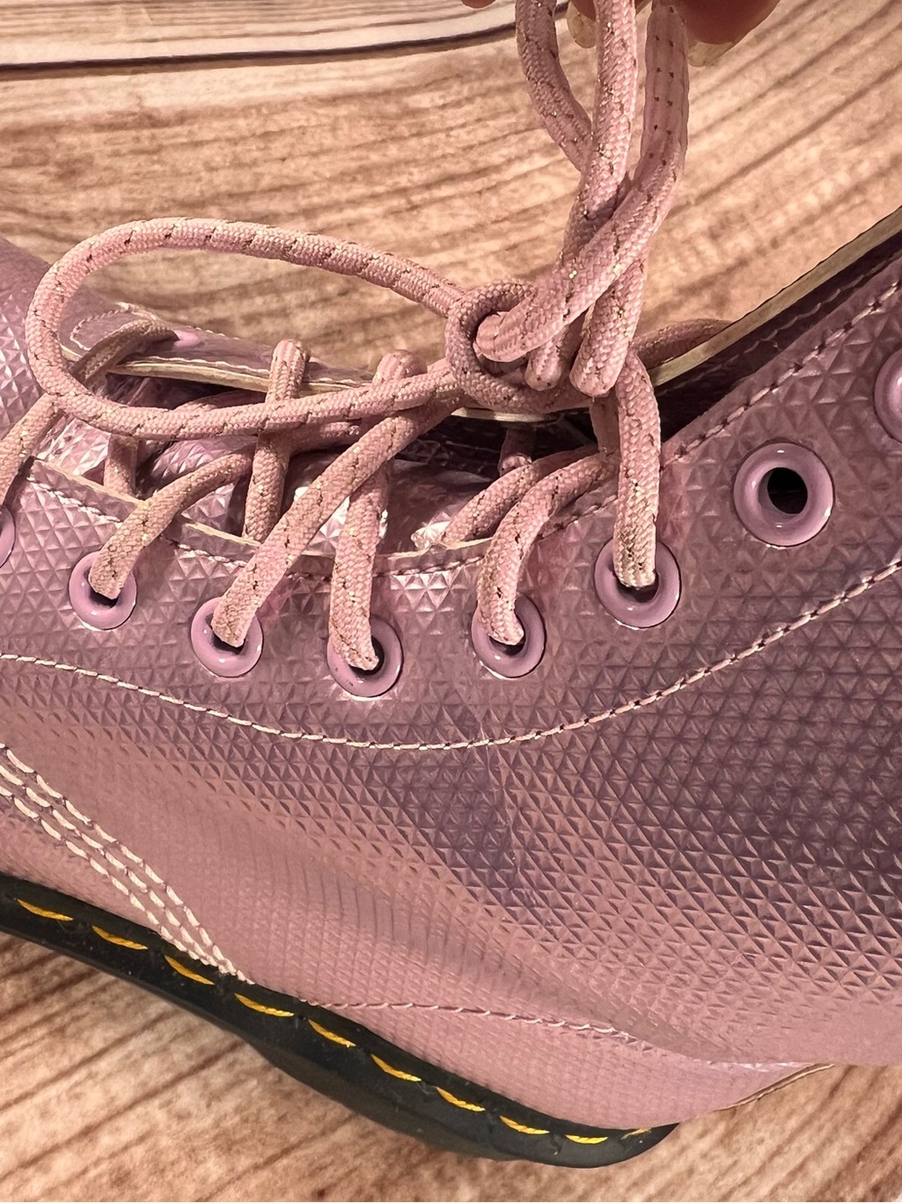 Dr. Martens Metallic Pink Lace-Up Women's Boots - Picture 11 of 13